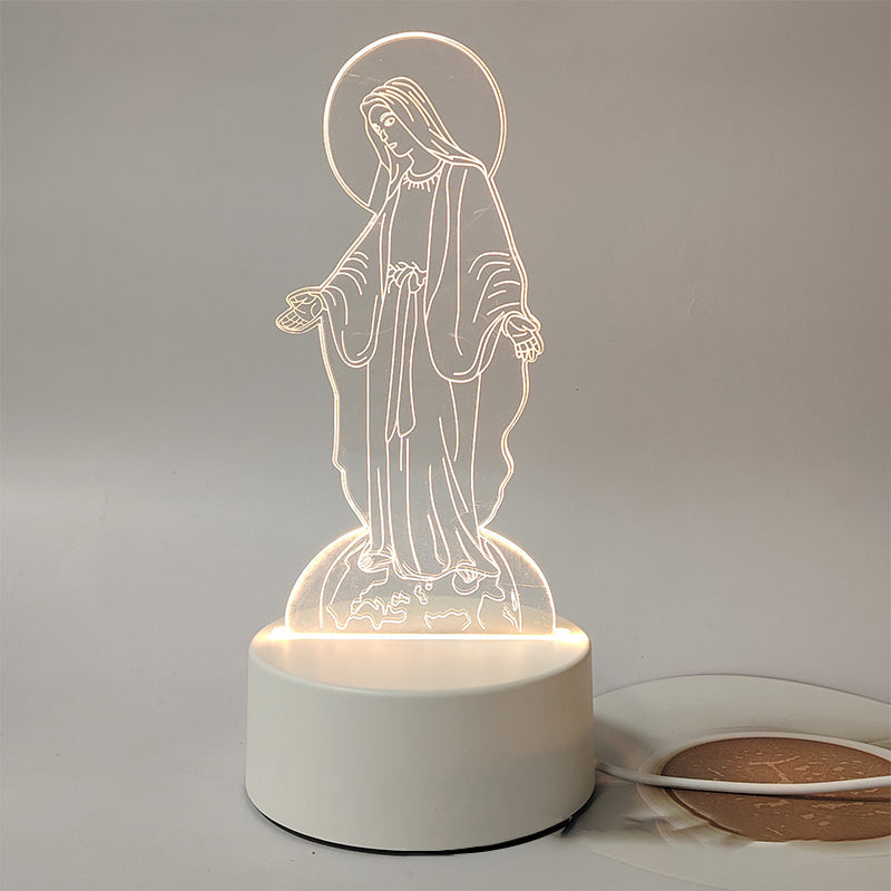 🌙 Ramybė ir tikėjimas vienoje šviesoje – 3D naktinė lempa su Jėzumi-LT
