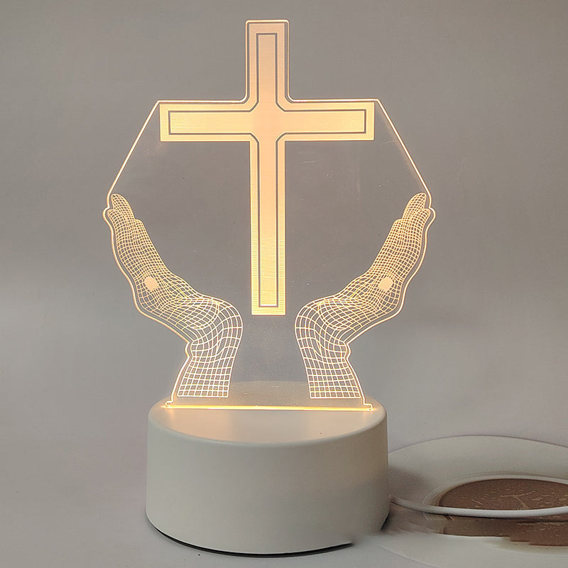 🌙 Ramybė ir tikėjimas vienoje šviesoje – 3D naktinė lempa su Jėzumi-LT