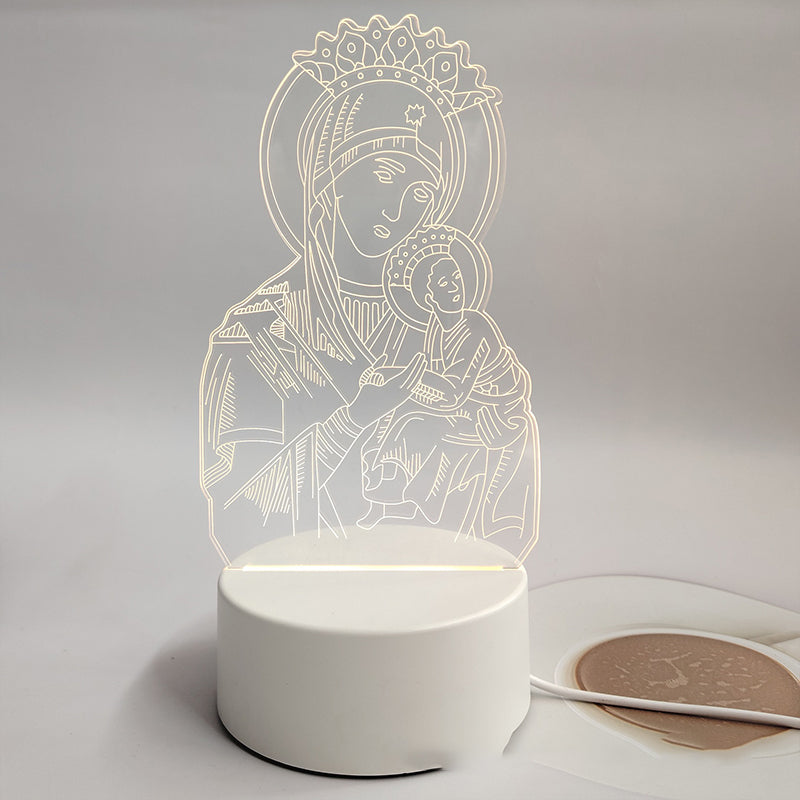 🌙 Ramybė ir tikėjimas vienoje šviesoje – 3D naktinė lempa su Jėzumi-LT