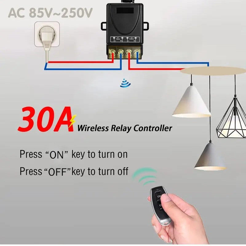 Interruptor y receptor de control remoto inalámbrico, no requiere cableado-ES