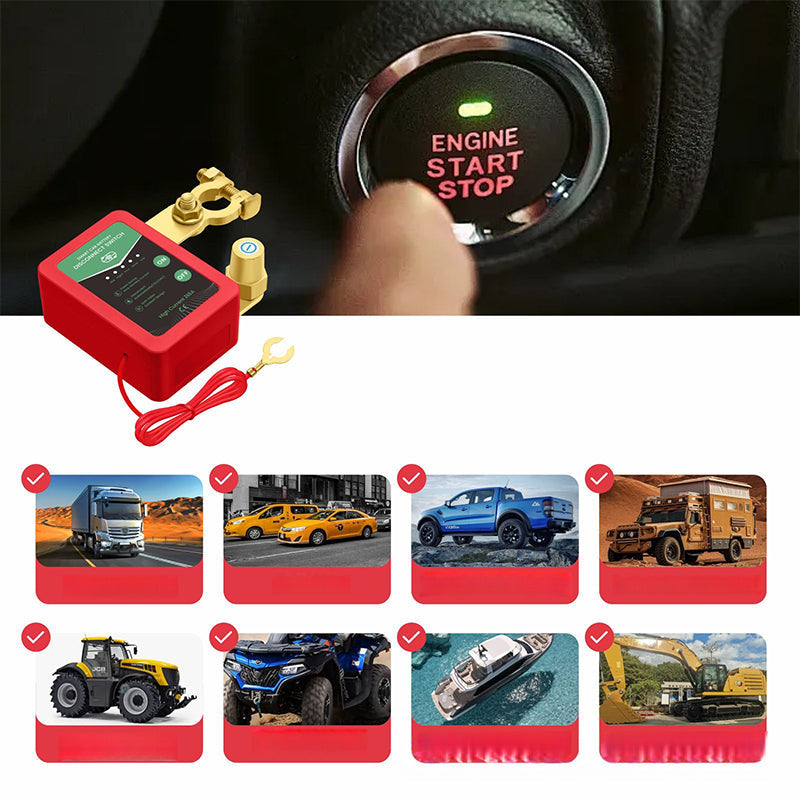 🚗⚡ Daljinsko upravljano stikalo za odklop avtomobilskega akumulatorja 12V/24V🔋-SI
