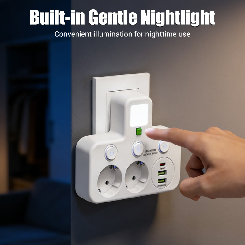 🔌⚡Pametni napajalni kabel z USB vrati (EU vtič)-SI