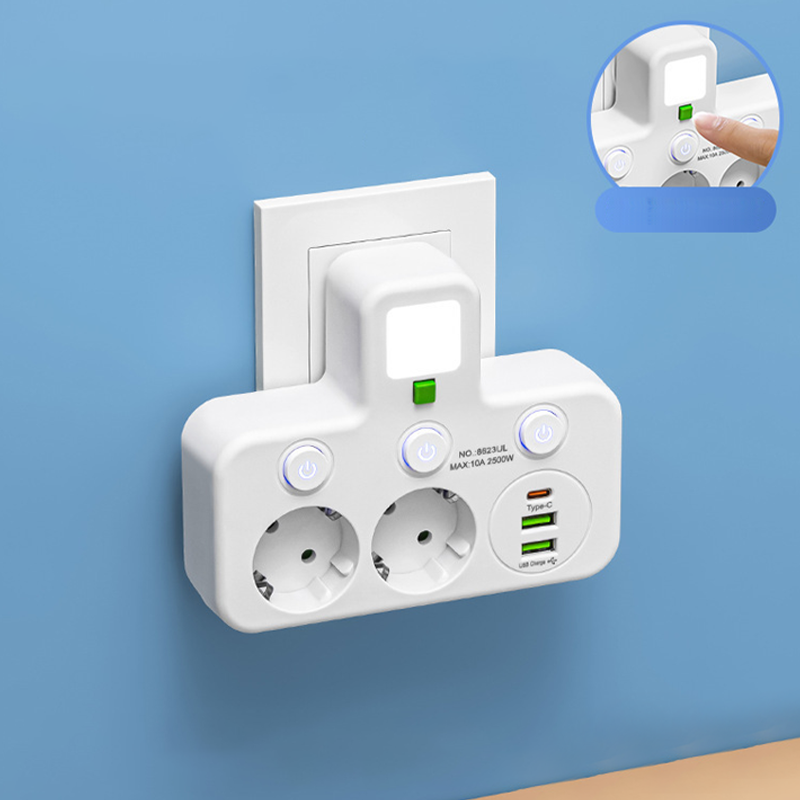 🔌⚡Pametni napajalni kabel z USB vrati (EU vtič)-SI