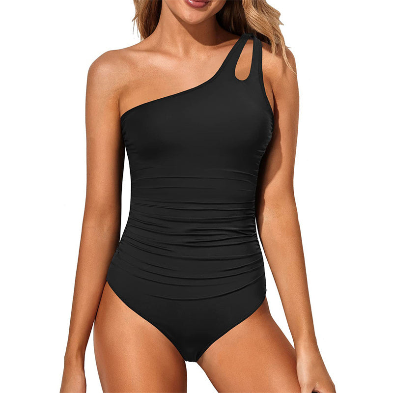 🔥 S-2XL 🍀 Moteriškas vientisas maudymosi kostiumėlis atvirais pečiais 🏖️👙-LT