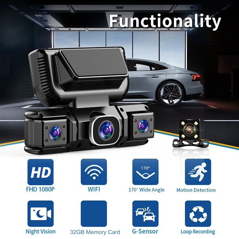 🚗 Τετρακάναλη κάμερα αυτοκινήτου με σύνδεση WiFi και νυχτερινή όραση📹-GR