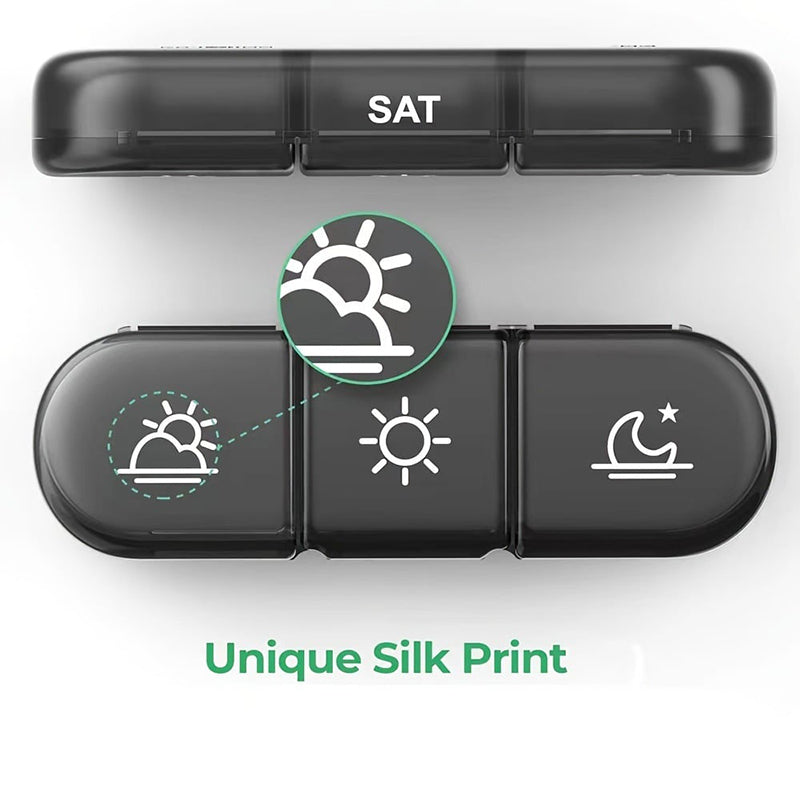 🧳 7 dienų kelioninis tablečių dėklas – lengvas su nuimamais skyriais-LT