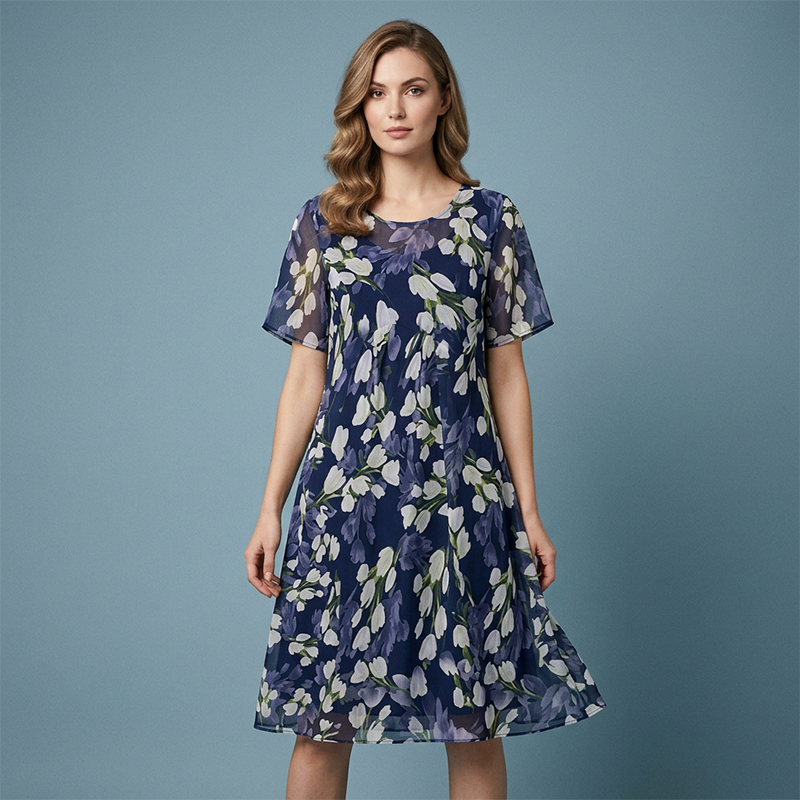 Moteriška A formos vakarinė suknelė su gėlių raštu👗-LT