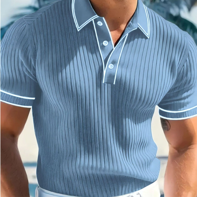 👕 Somrig laisvo kirpimo marškinėliai trumpomis rankovėmis ir dygsniuotu pamušalu – lengva medvilnė, modernios linijos, puikiai tinkantys ramioms dienoms 🏖️-LT