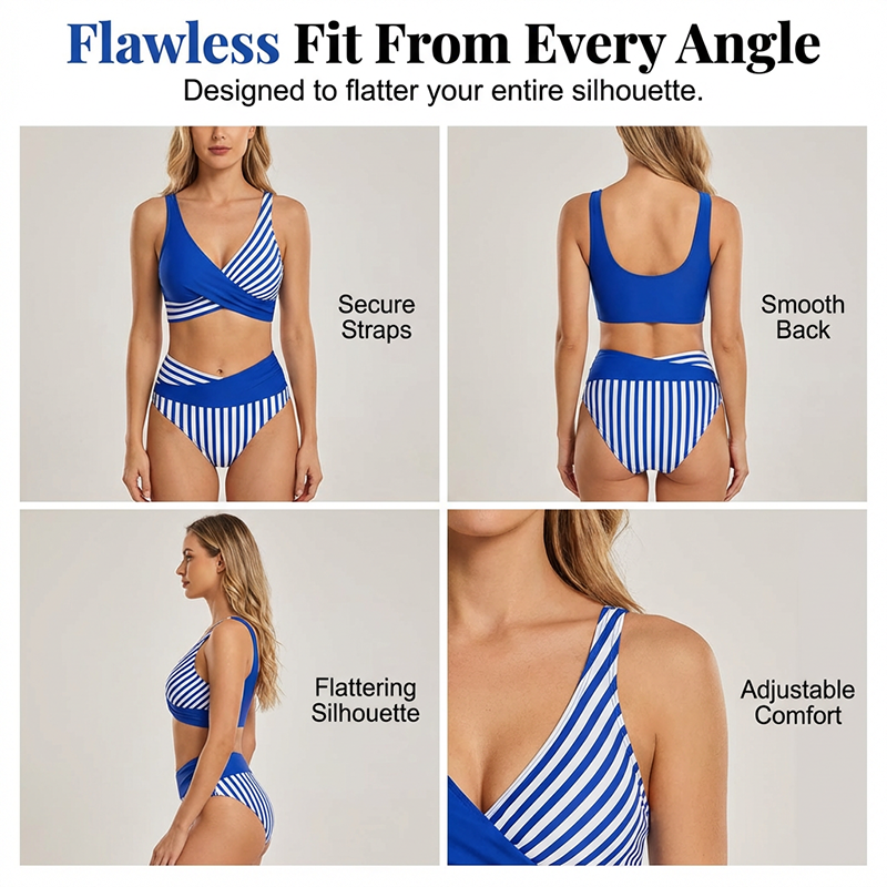 👙 Spalvotas bikinis S-3XL: stilingas ir formuojantis dviejų dalių maudymosi kostiumėlis 🌊-LT