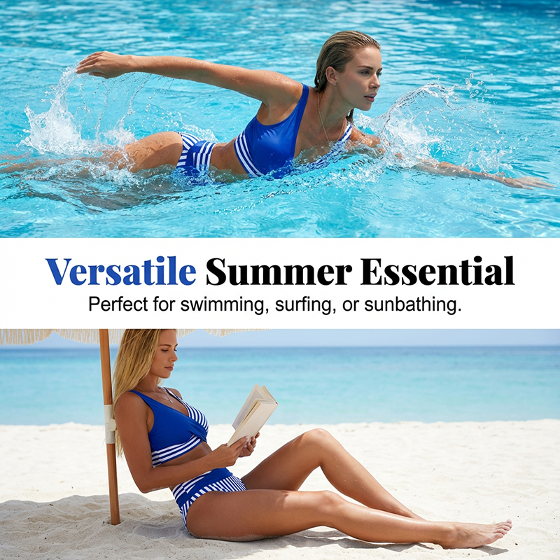 👙 Spalvotas bikinis S-3XL: stilingas ir formuojantis dviejų dalių maudymosi kostiumėlis 🌊-LT