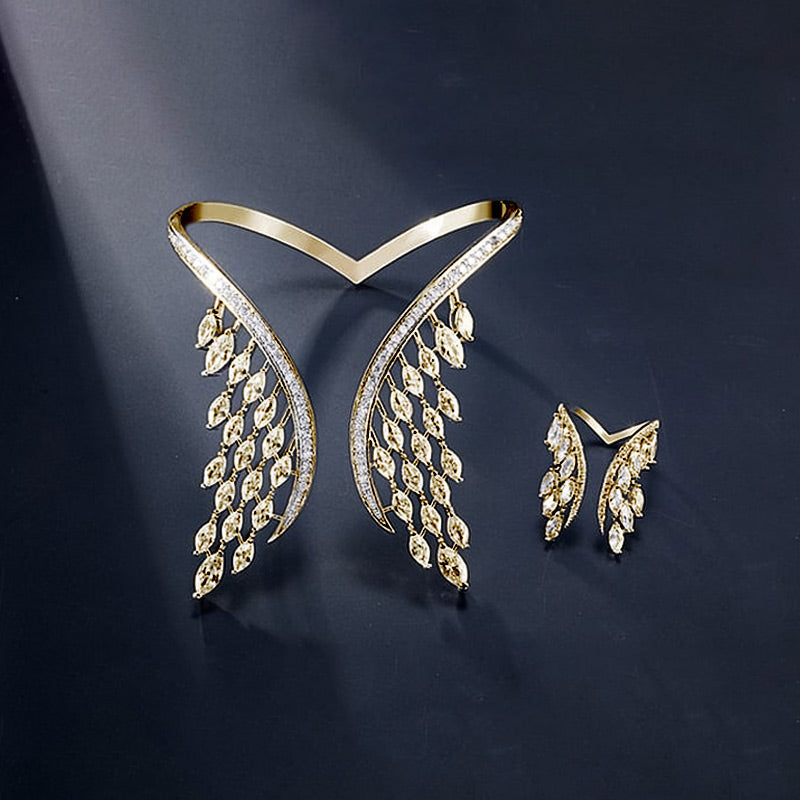 🕊️ Conjunto de joyas con alas de ángel: anillo y pulsera | Aleación hipoalergénica, en caja de regalo – Pago contra entrega 🔥-ES