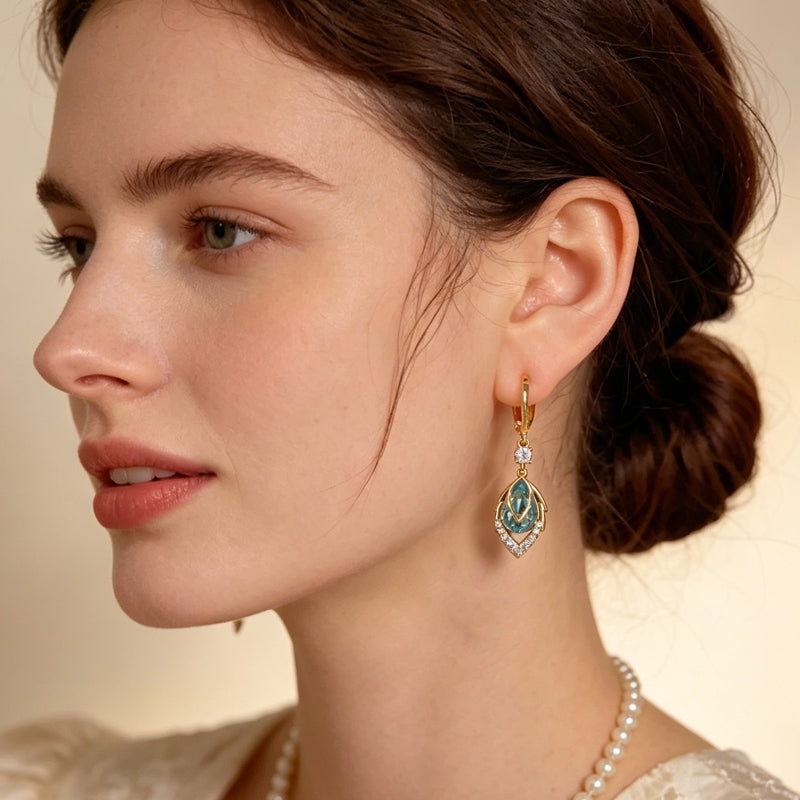 💎 Pendientes colgantes con forma de diamante azul cielo-ES