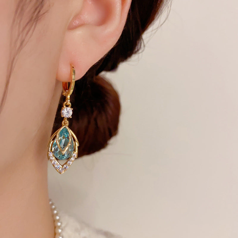 💎 Pendientes colgantes con forma de diamante azul cielo-ES