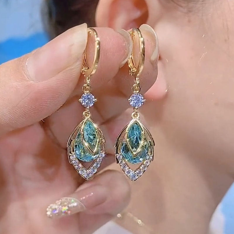💎 Pendientes colgantes con forma de diamante azul cielo-ES