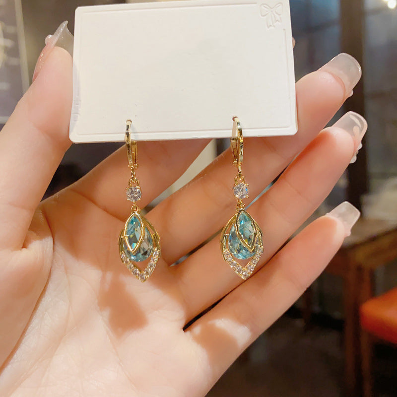 💎 Pendientes colgantes con forma de diamante azul cielo-ES