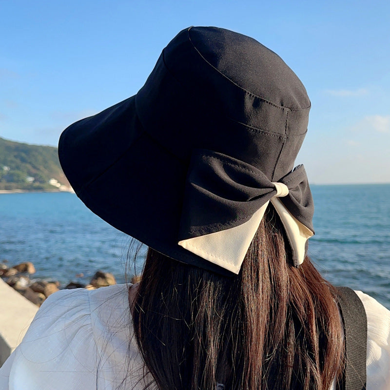 👒☀️Ženski sončni klobuk s širokimi krajci in metuljčkom-SI