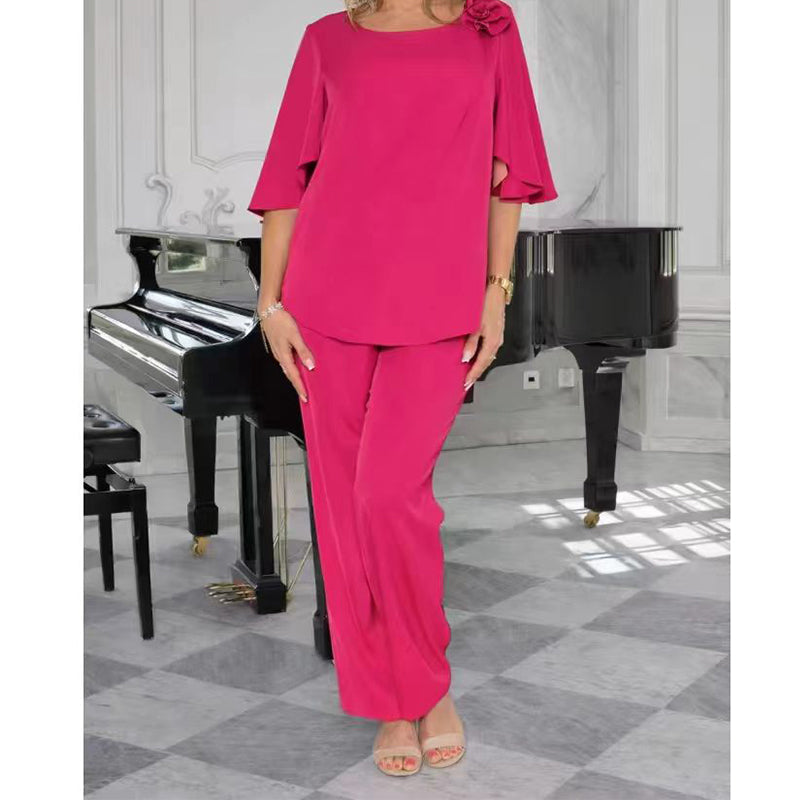 Elegantni dvodijelni set za žene u jednoj boji-HR