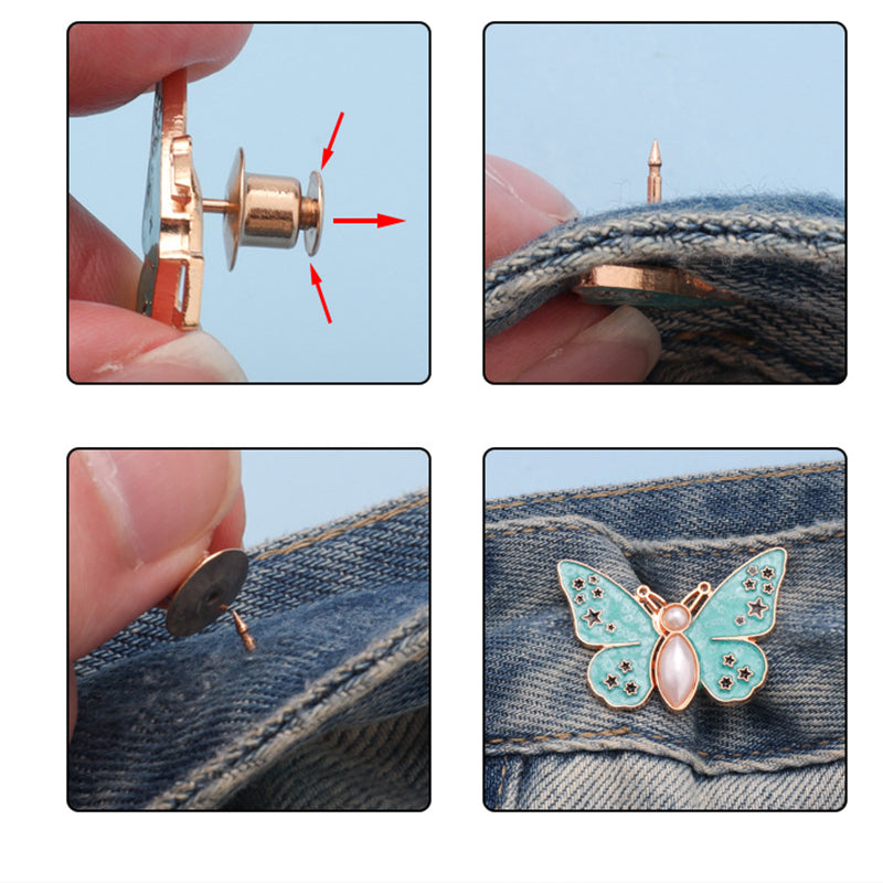 🌸🦋 Snemljiva zaponka za pas v obliki metulja - nastavljiva brez orodja, idealna za kavbojke, krila in obleke✨👗-SI