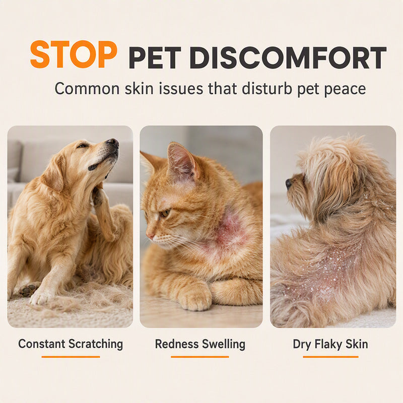 🐾 Pet Skin nyugtató spray – Kíméletes viszketéscsillapítás és hidratáló ápolás kutyáknak és macskáknak