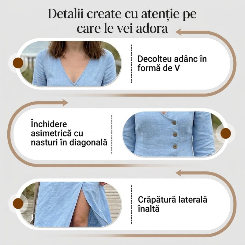 Srajčna obleka z dolgimi rokavi v vintage slogu-SI