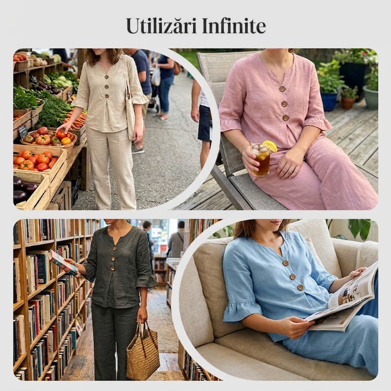 🔥S-2XL⌛️Ženski komplet: bluza z napihnjenimi rokavi in široke hlače❤️-SI