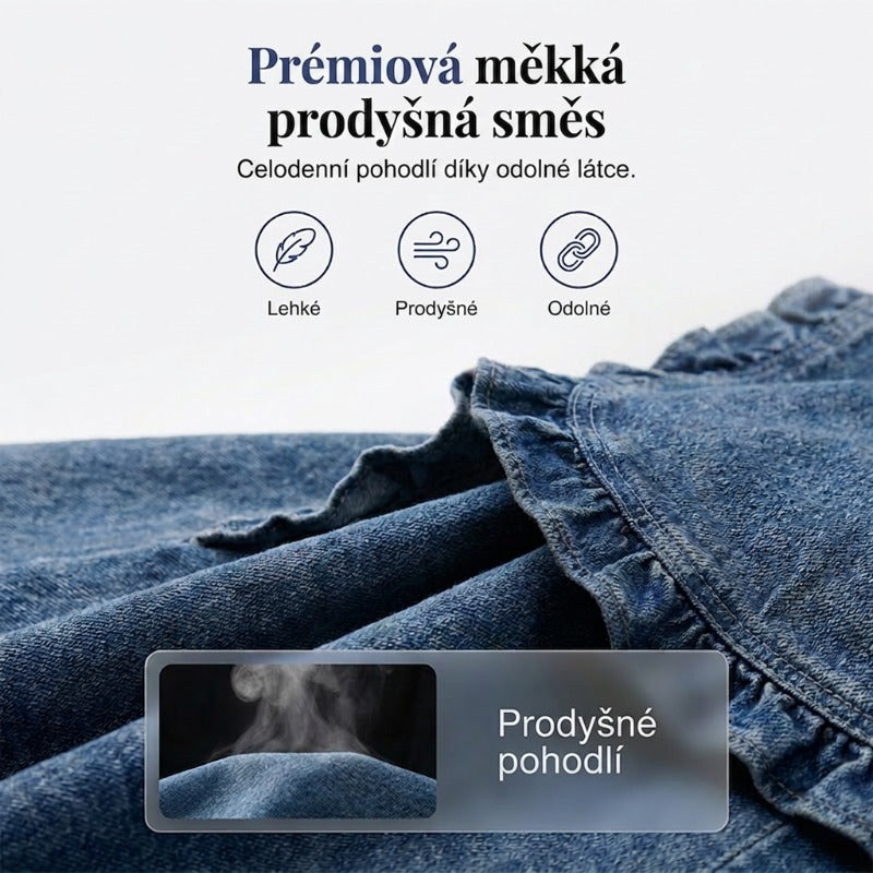 🔥49 % NUOLAIDA｜Moteriškas džinsinis švarkelis be užsegimo｜Raukiniai, lengvas audinys, lengvai sluoksniuojamas-LT