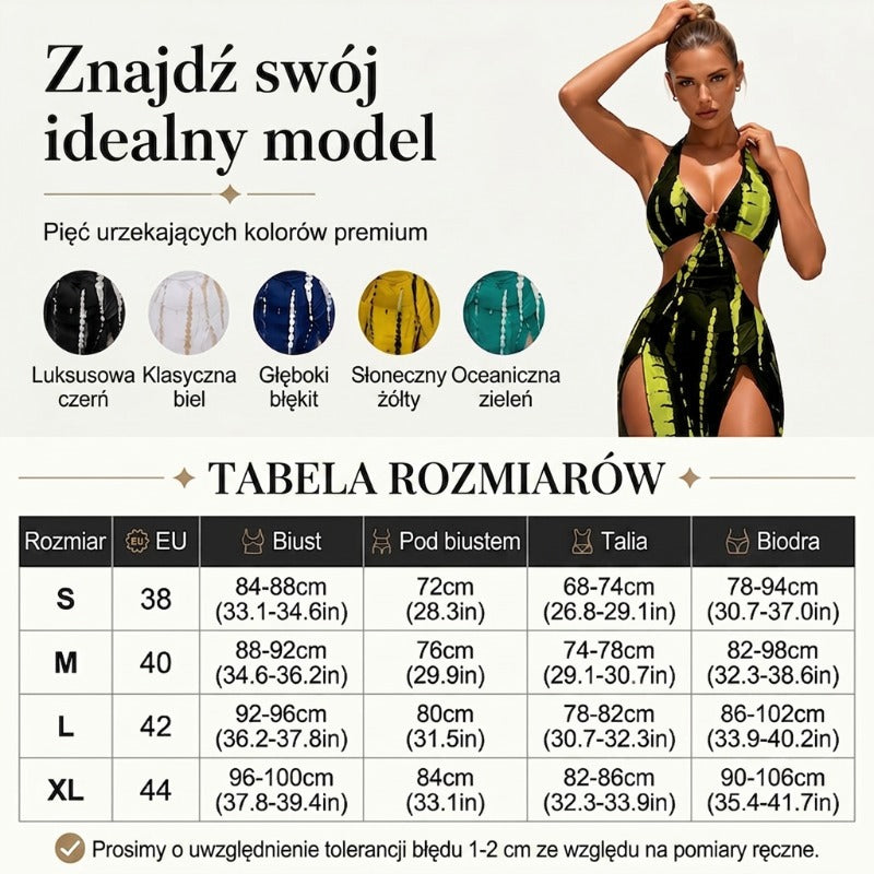 Dviejų dalių dryžuotas maudymosi kostiumėlis su raišteliu ir žiedų detalėmis-LT